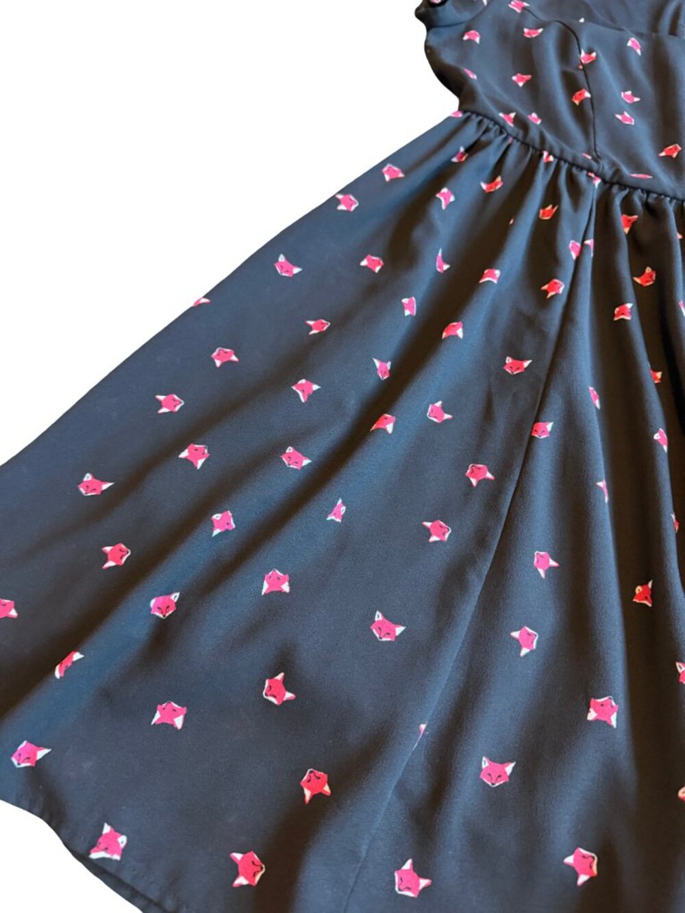 Torrid Black Fox Print Dress Skater A-Line Black Fun Casual Everyday Size 12 - Picture 5 of 14